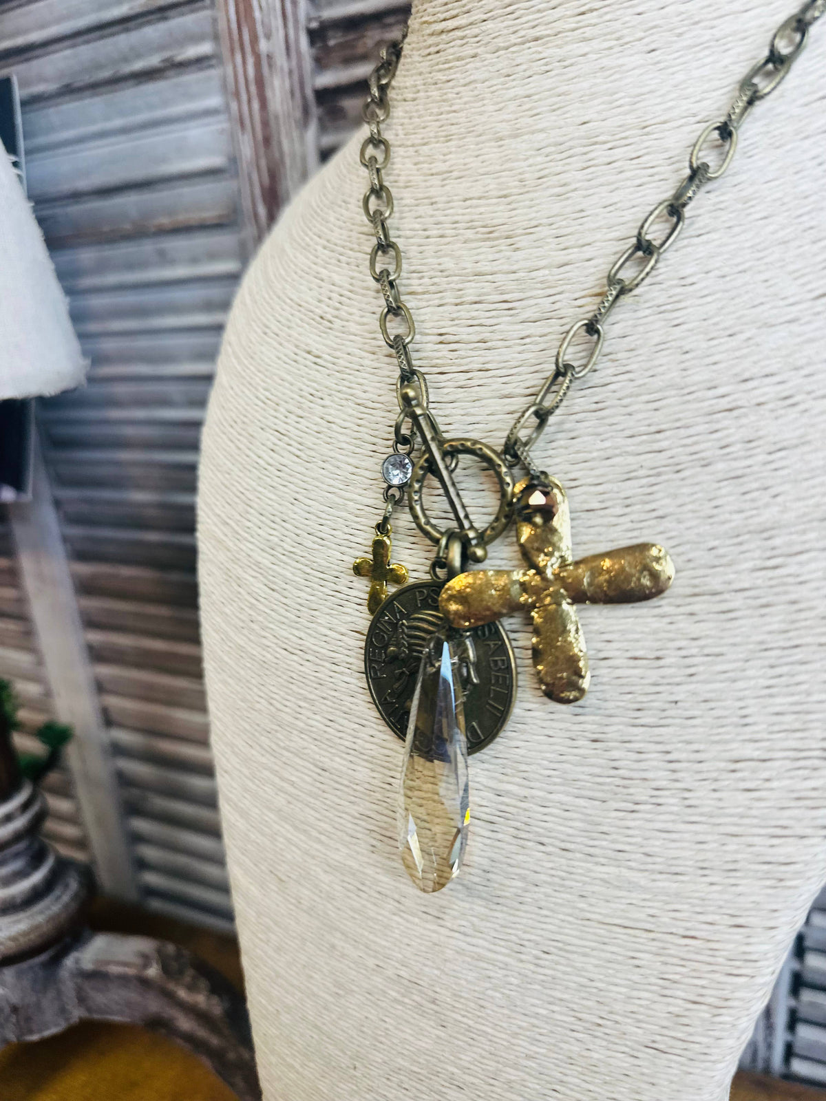 Regal Charm Cross Necklace