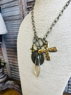 Regal Charm Cross Necklace