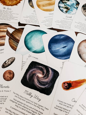 Solar System Flashcards, Set of 15 Cards