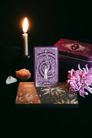 Moonflowers Wooden Cardholder (Single Card)