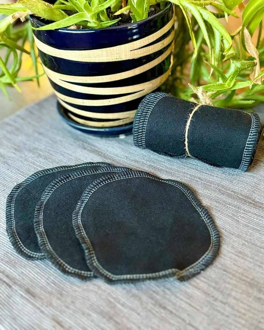 Washable Black Facial Rounds, 20 Pack