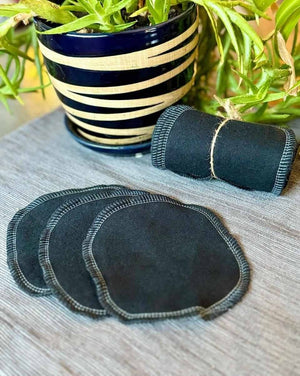 Washable Black Facial Rounds, 20 Pack