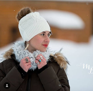 Upcycled Sweater Bun Beanie