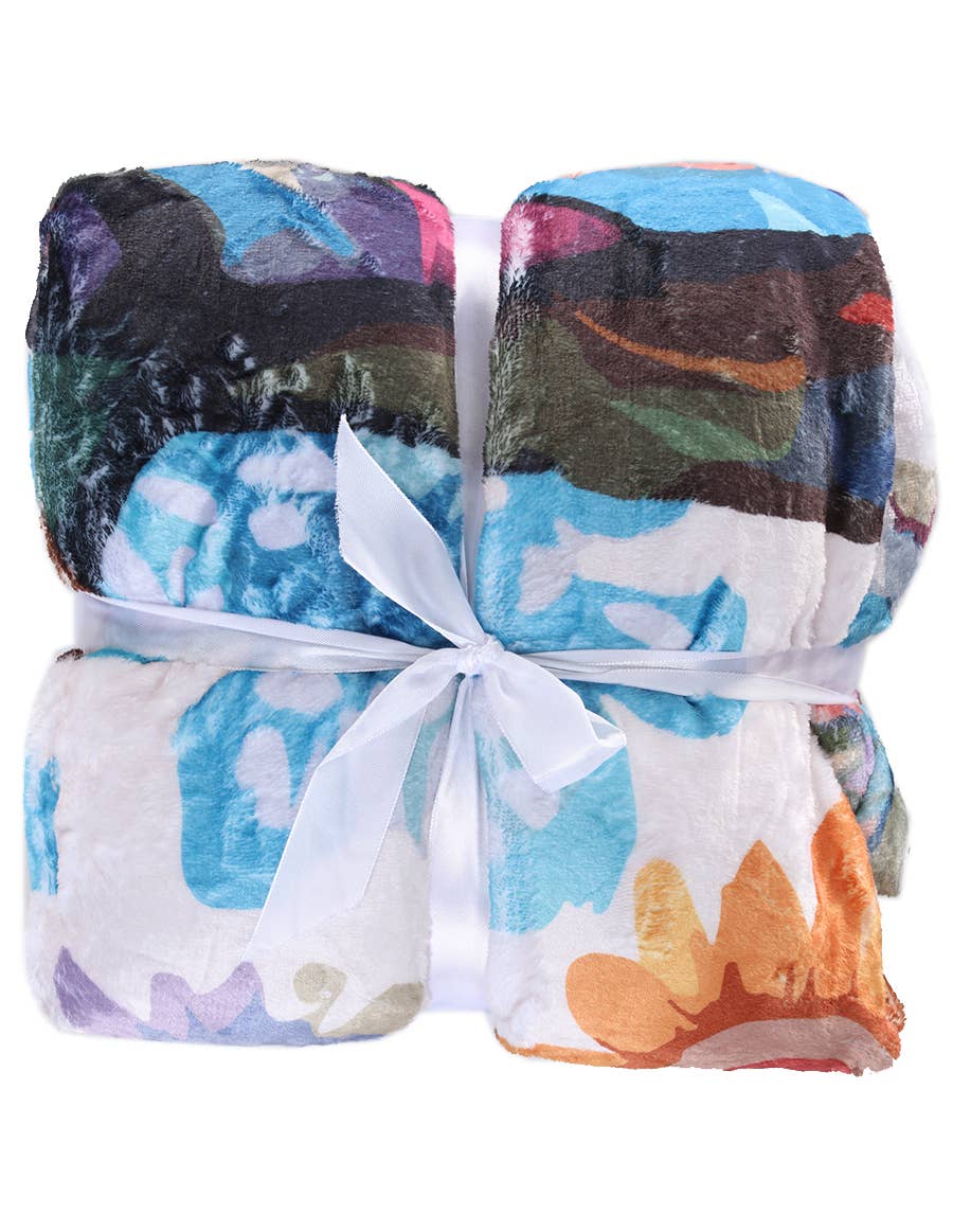Flannel Fleece Hippie Boho Throw Blanket Hippie Dog