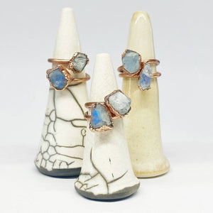 Rainbow Moonstone Free-Form Ring