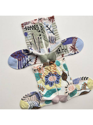 Rufia - Abstract Botanical Crew Socks