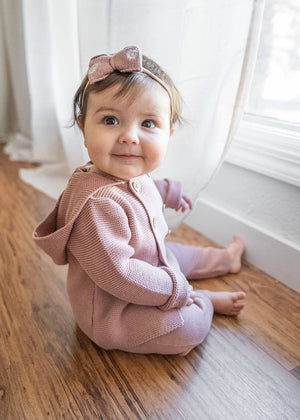 Hooded Organic Baby Sweater Jacket, Double Button