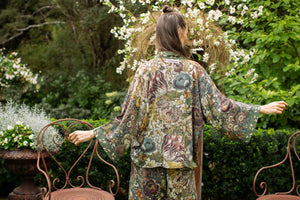 Love Grows Wild Floral Bamboo Cropped Kimono with Bees