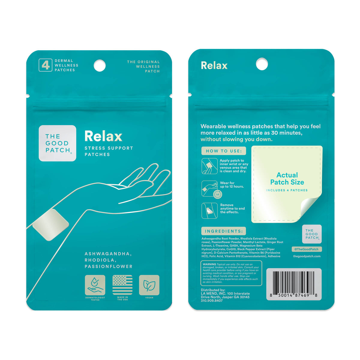 Stress Relief Patch with Ashwagandha, Rhodiola & Passionflower