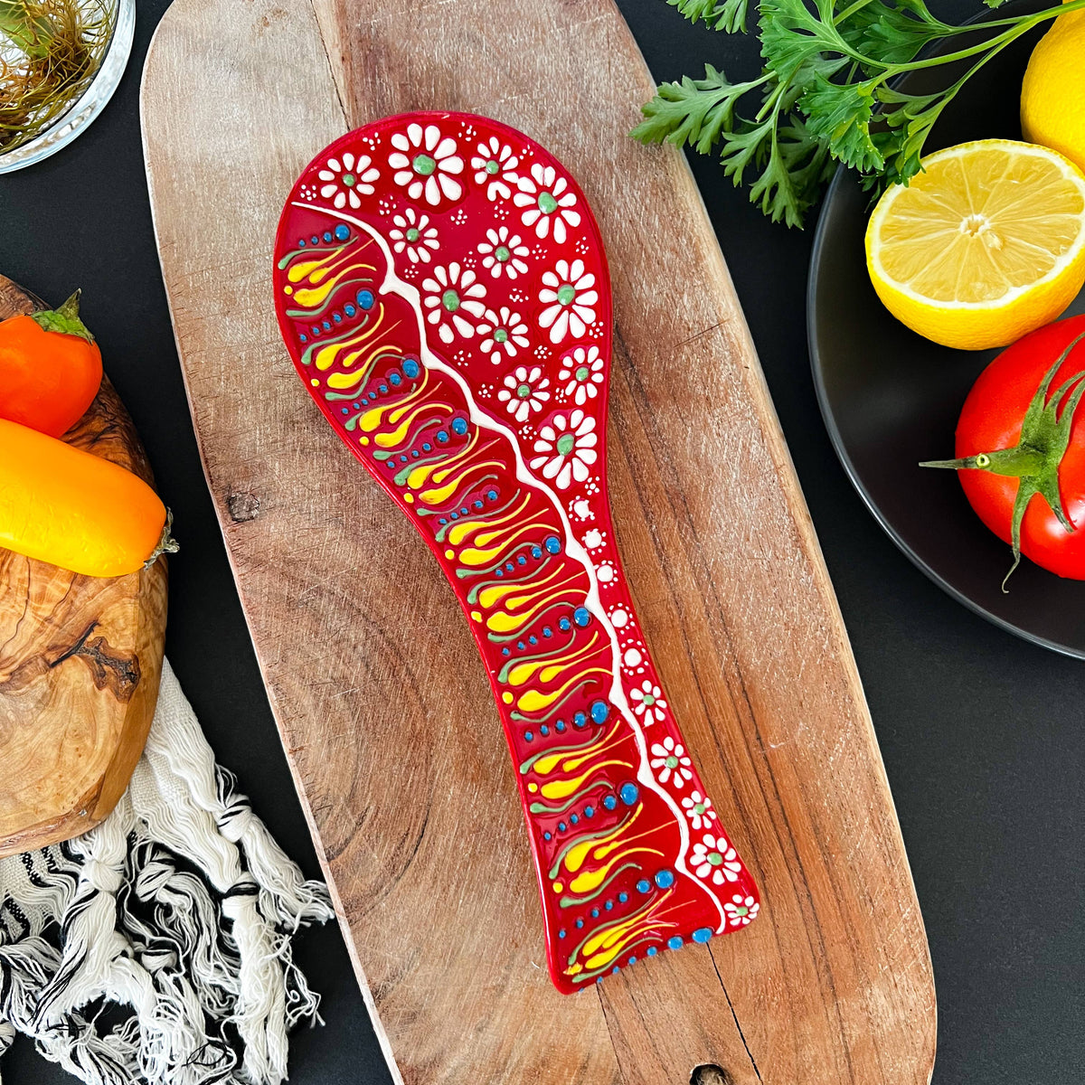 Ceramic Spoon Rest, Handmade Kitchen Decor, Spoon Holder