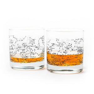 Astronomical Map Whiskey Glasses