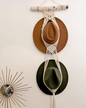 Macrame Double Hat Hanger