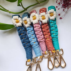 Handwoven Mini Floral Finger Keychain