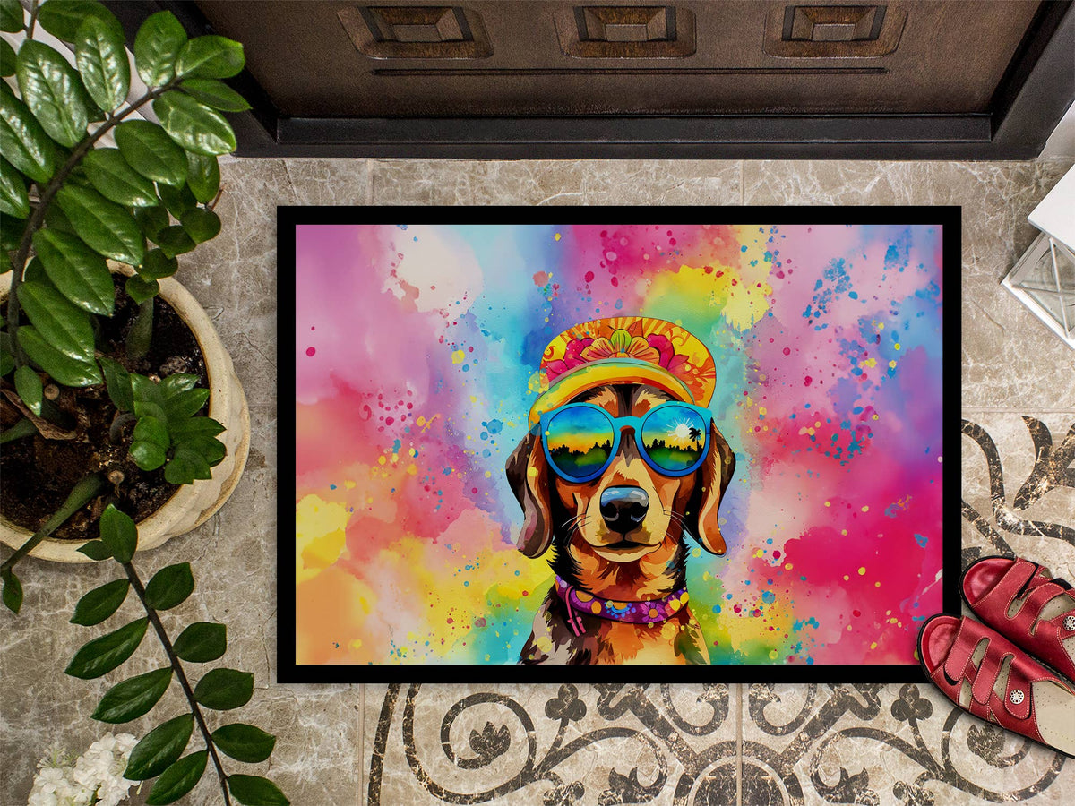 Dachshund Hippie Dawg Doormat, 24x36