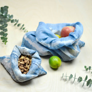 Reusable Cotton Produce Bag, Medium, Indigo Tie-Dye
