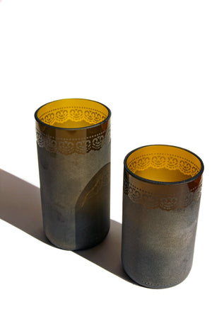 Handcrafted Upcycled Glass Tumblers, Set of 2