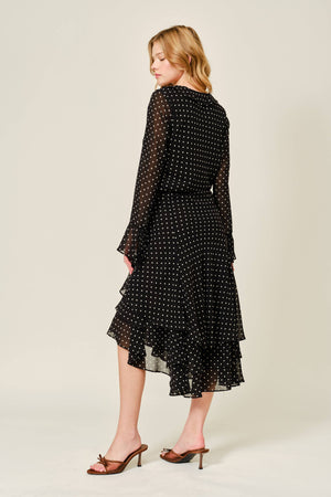 POLKA DOT RUFFLE BLOUSE