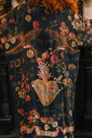 Heart of Gold Opera Duster Kimono Robe - Sacred Heart