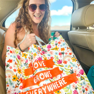 Love Grows Jumbo Beach Bag Tote