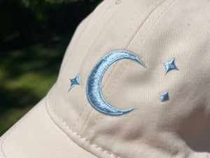 White Cotton Dad Hat - Chase Your Stars Cap