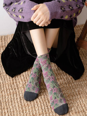 Rufia - Wild Bloom Texture Crew Socks
