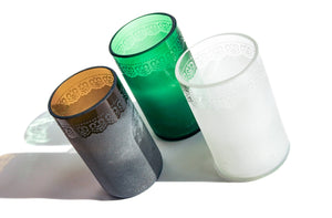 Handcrafted Upcycled Glass Tumblers, Set of 2