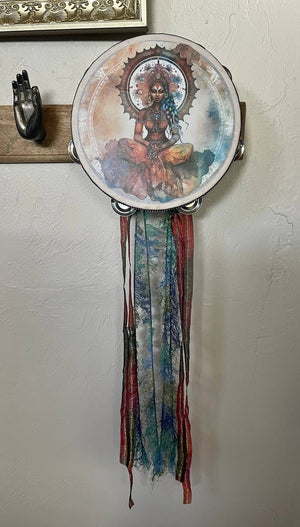 Mystical Goddess Tambourine Wall Hanging - 8 inch