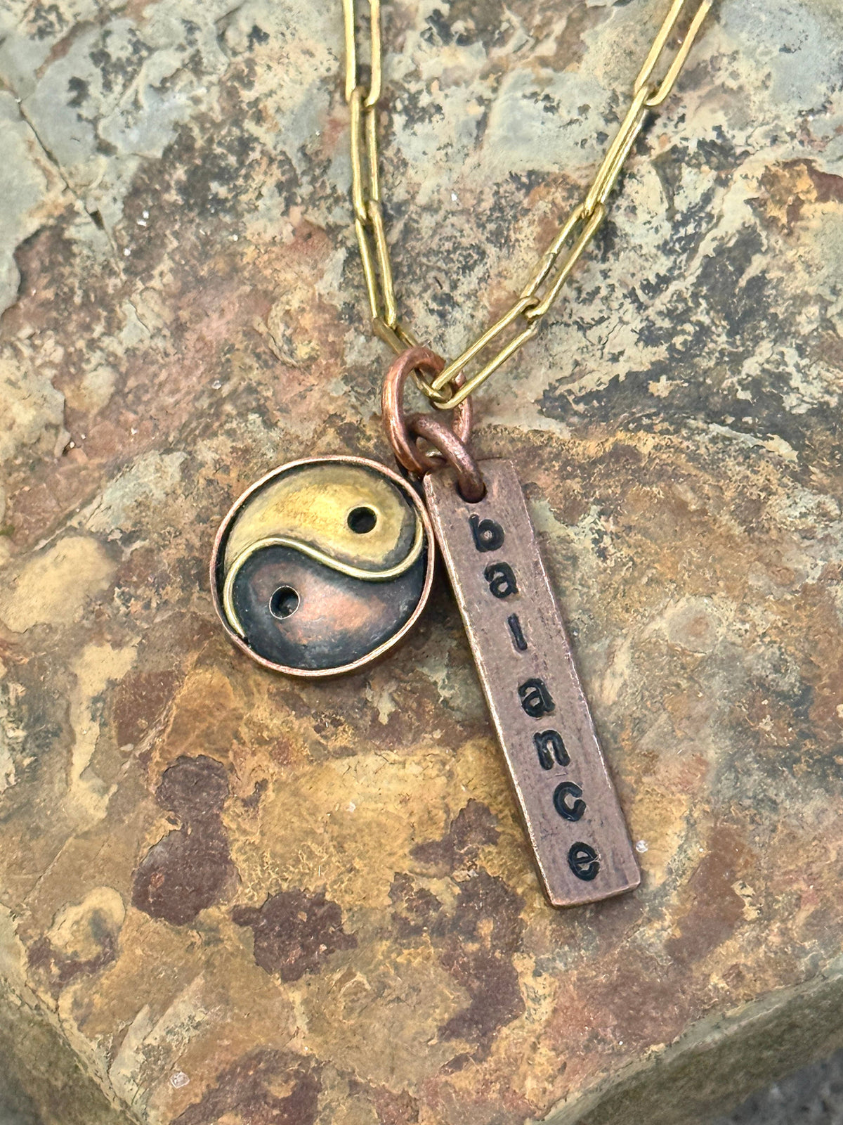 Balance and Yin-Yang Charm Necklace - Handmade by Survivors