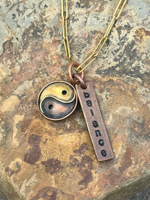 Balance and Yin-Yang Charm Necklace - Handmade by Survivors