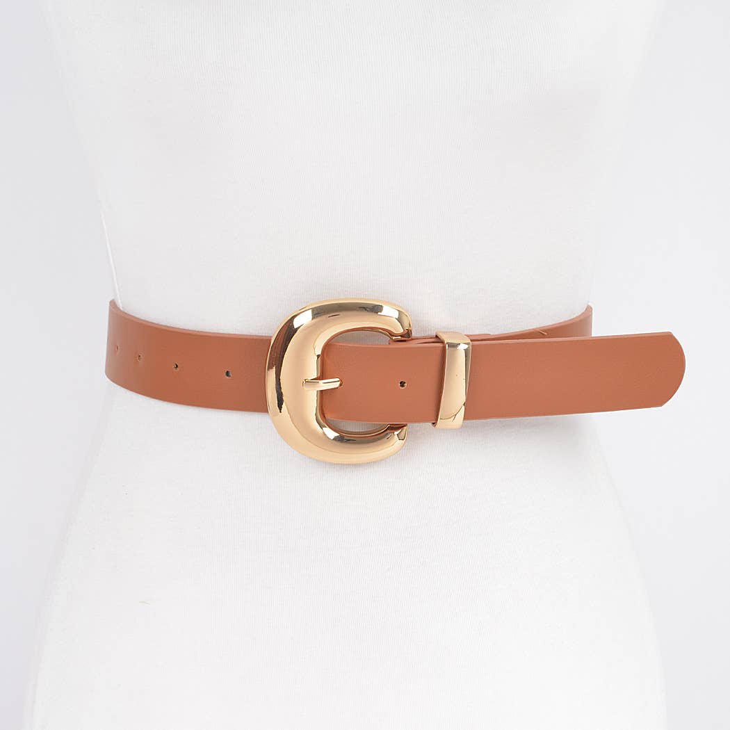 Faux Leather Metal Buckle Belt