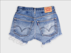Low-Rise Upcycled Levi's Denim Shorts - Original