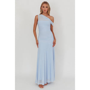 One-Shoulder Sheer Maxi Dress