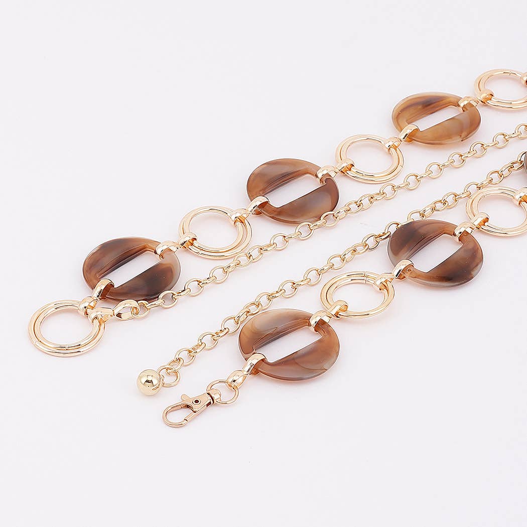 Hollow Disc & Double Ring Link Waist Chain