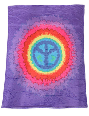 Flannel Fleece Hippie Boho Throw Blanket Trippy Peace