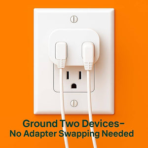 Grounding Plug Adapter – Dual Port