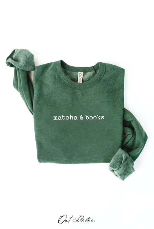 Matcha and Books Graphic Sweatshirt