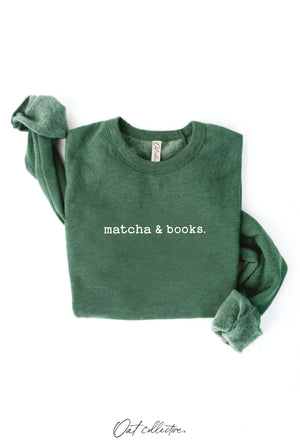 Matcha and Books Graphic Sweatshirt