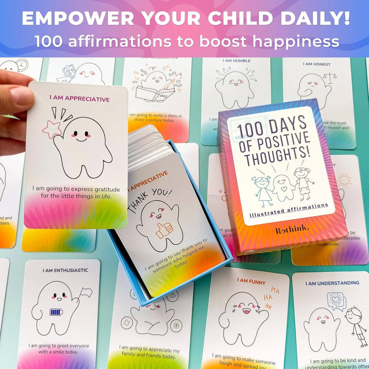 Rethink! Affirmation Cards for Kids - 100 Cards