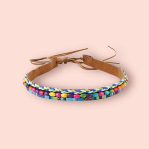 Boho/Multi Color Beaded Hat Band