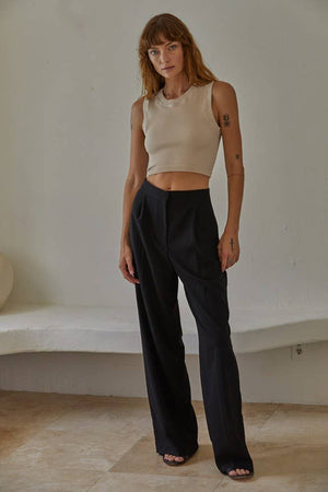 Knit Seamless Ribbed Round Neck Tank Top
