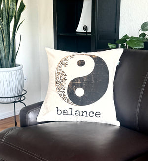 Yin-Yang Balance Throw Pillow - Survivor Made