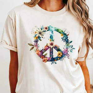 Peace Sign Floral Tee