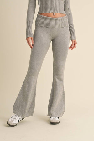 Foldover Flare Knit Sweater Pants