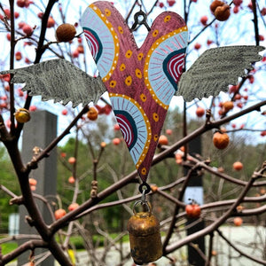 Heart Wind Chime cute bells garden metal gifts Hippie Teens