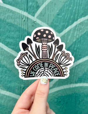 Peace Mushrooms Decorative Stickers, Hippie Sticker