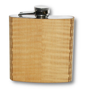 Wooden Hip Flask - 6 oz Stainless Steel