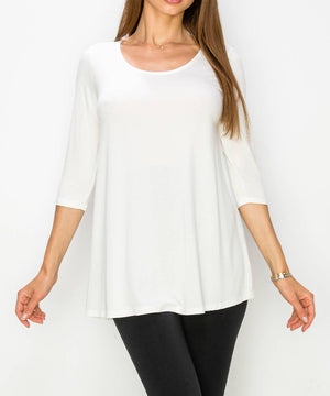 Bamboo Elbow Sleeve Tunic Top