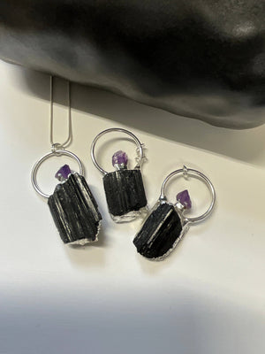 Serenity Black Tourmaline Amethyst Necklace