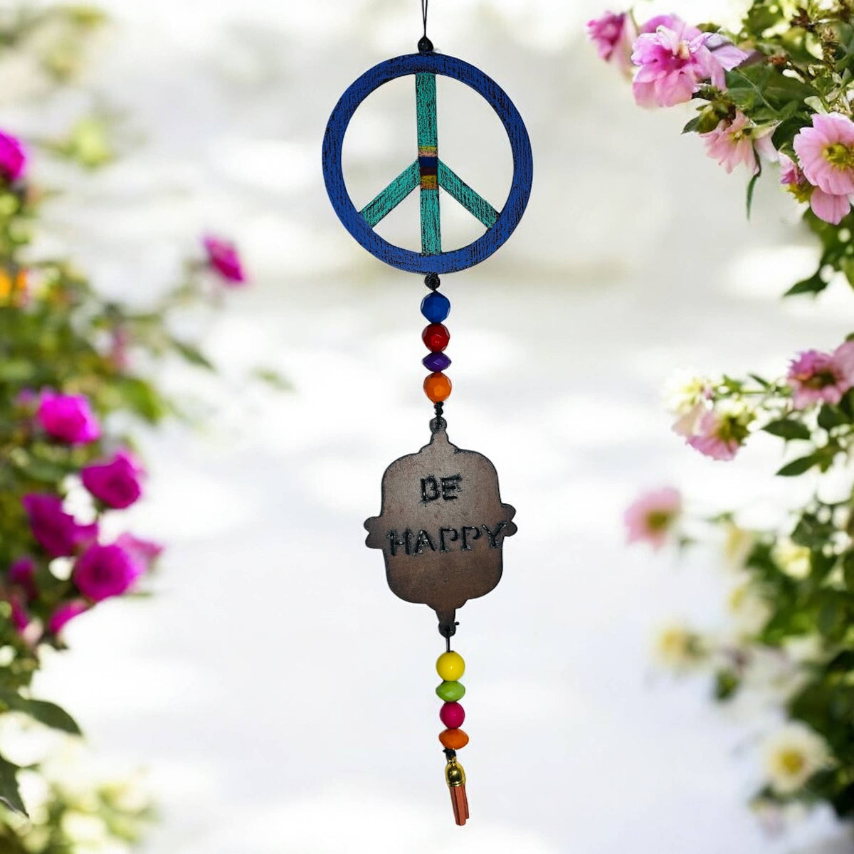 Peace Sign Tassel Mobile