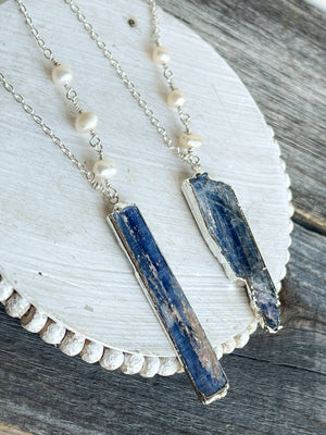 Kyanite Pearl Necklace